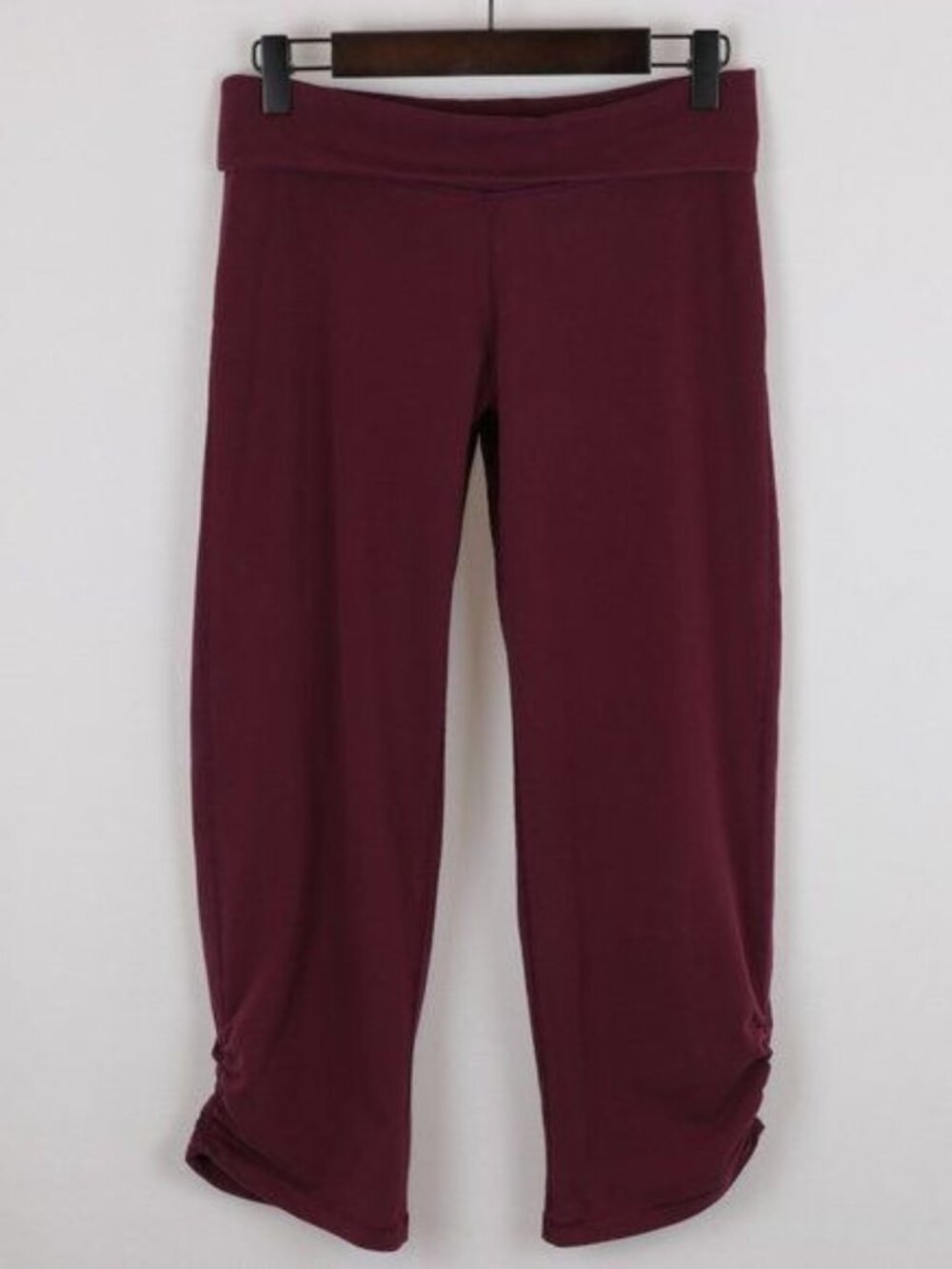 Patagonia Women's Small Maroon Fold Over Waist Ruched Crop Leggings